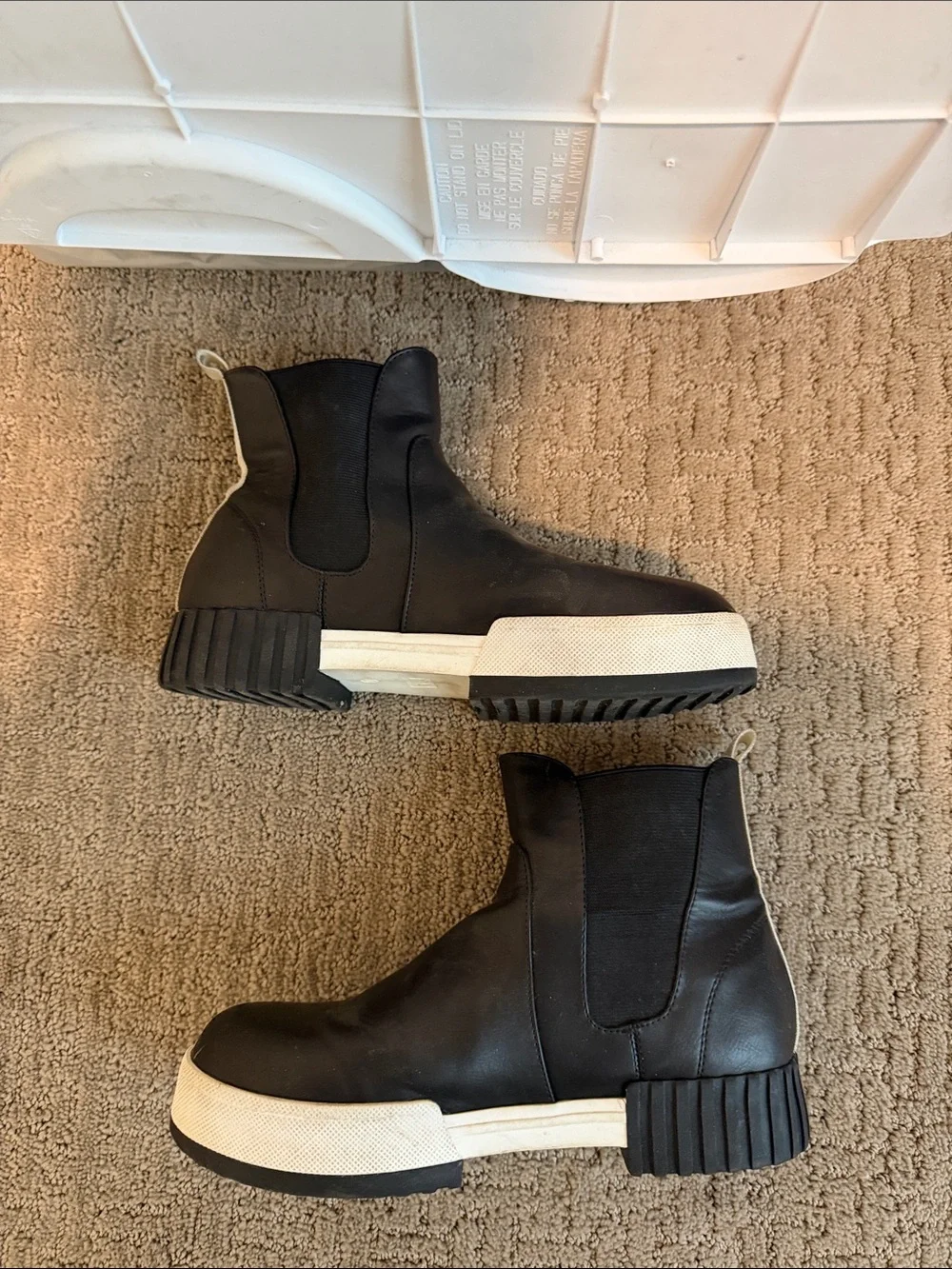 MIA Black Ankle Booties with White Sole